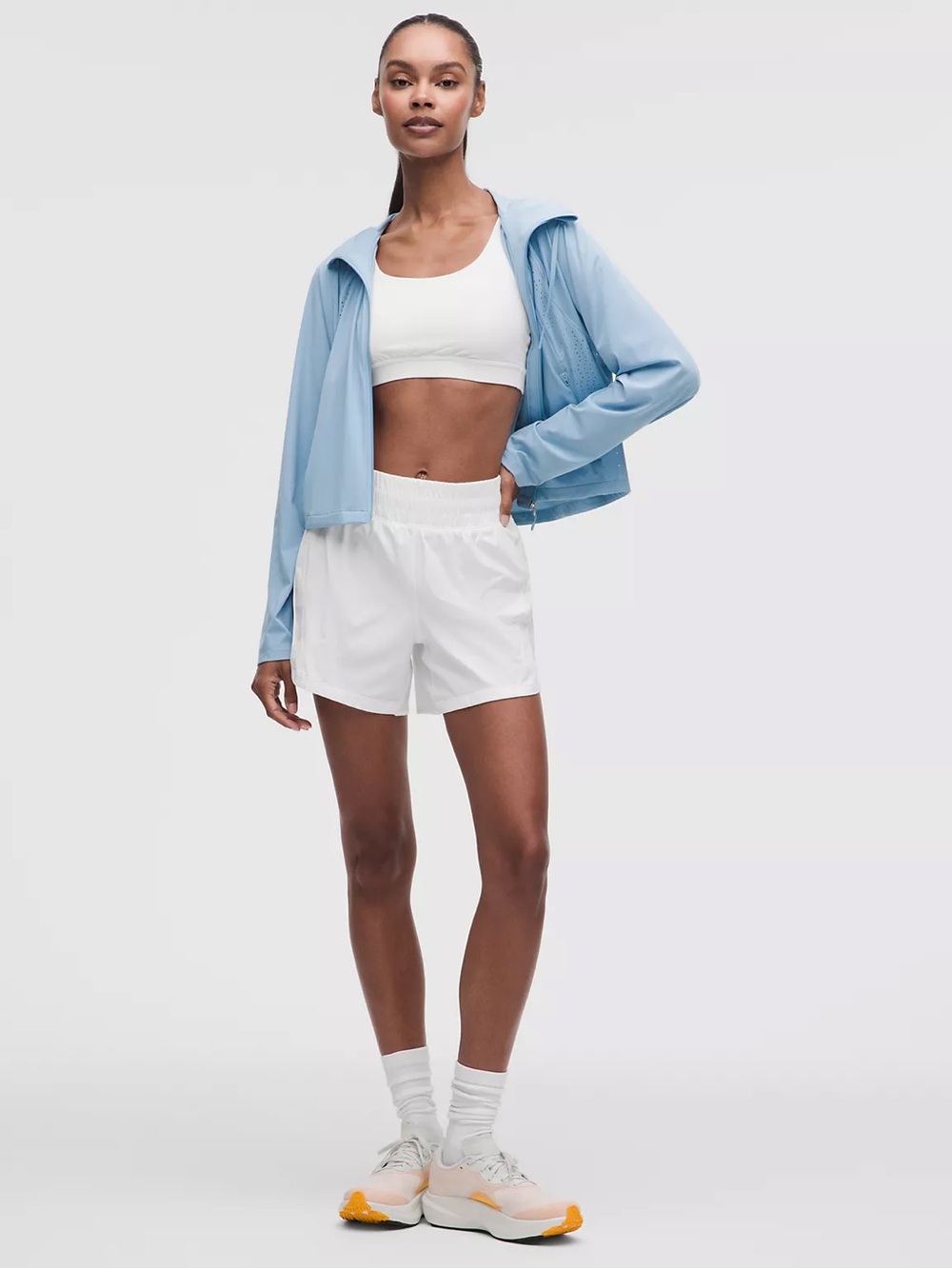 White Lululemon Track That Shorts
